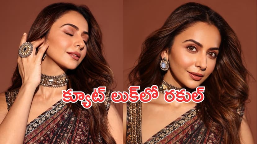 Rakul Preeth Singh: చీరలో క్యూట్ లుక్లో రకుల్.. ఫొటోలు వైరల్